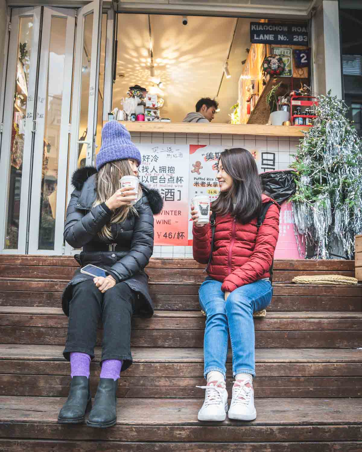 Guests sitting on a patio