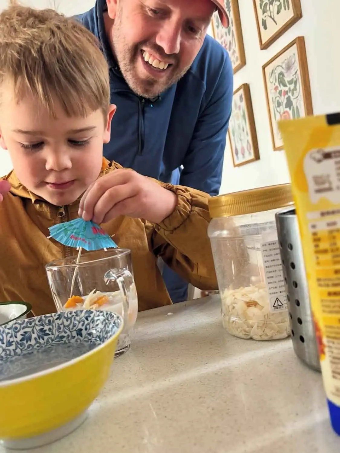 Child making dessert